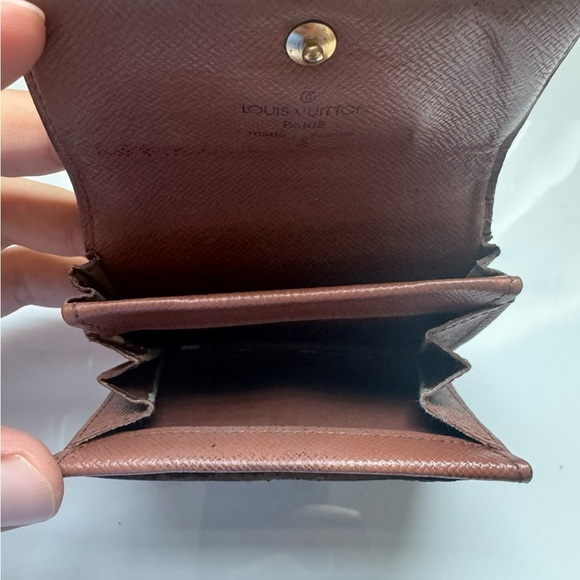 Louis Vuitton Monogram Wallet Brown LV Coin Elise Bifold Mini Wallet Compact - Picture 10 of 13